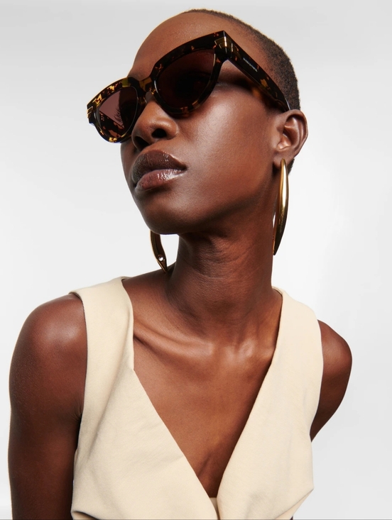 Bottega Veneta Accessories - Tortoiseshell Sunglasses with Gold Fleck Accents